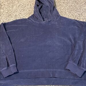 Aerie velour cropped hoodie light navy blue women’s size large